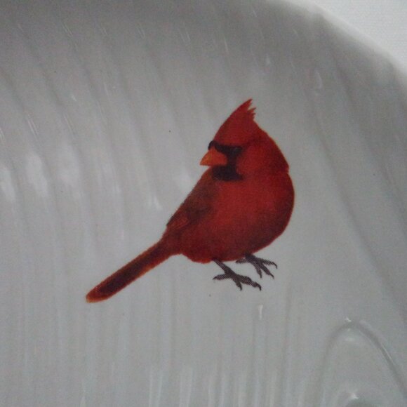 Temptations T. White Woodlands Collection Red Cardinal bird Spoon Rest Dish NEW - Picture 4 of 8